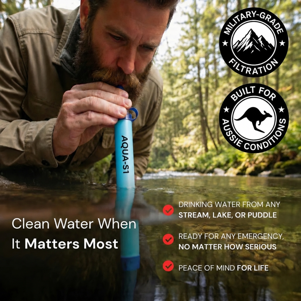 AQUA-S1 Emergency Water Filter Straw — clean water when it matters most