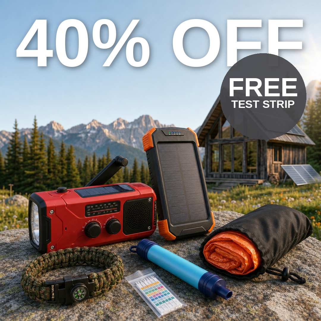 Ultimate Bug Out Bag Kit — 40% OFF, FREE test strip