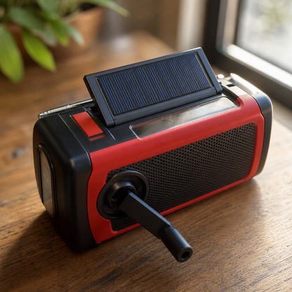 COMMS-S1 Solar Radio solar panel and hand crank